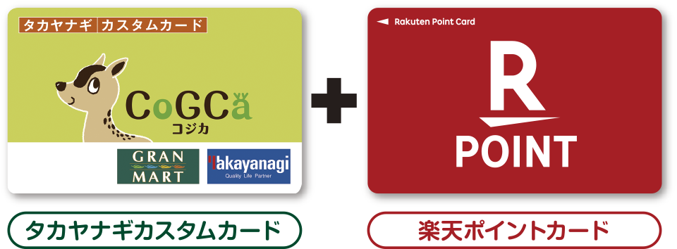 タカヤナギカスタムカード ＋ 楽天ポイントカード